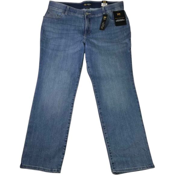 Lee Denim - NWT Lee Flex Motion Juniper Jeans Regular Fit Straight Leg Mid Rise Women's 20W